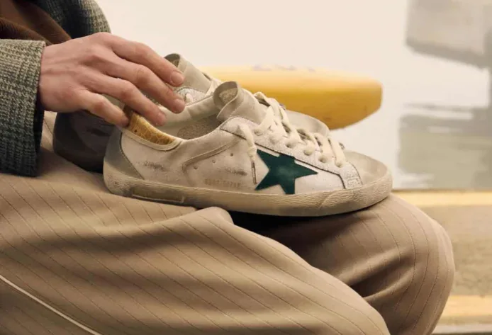 Golden Goose sneaker being worn