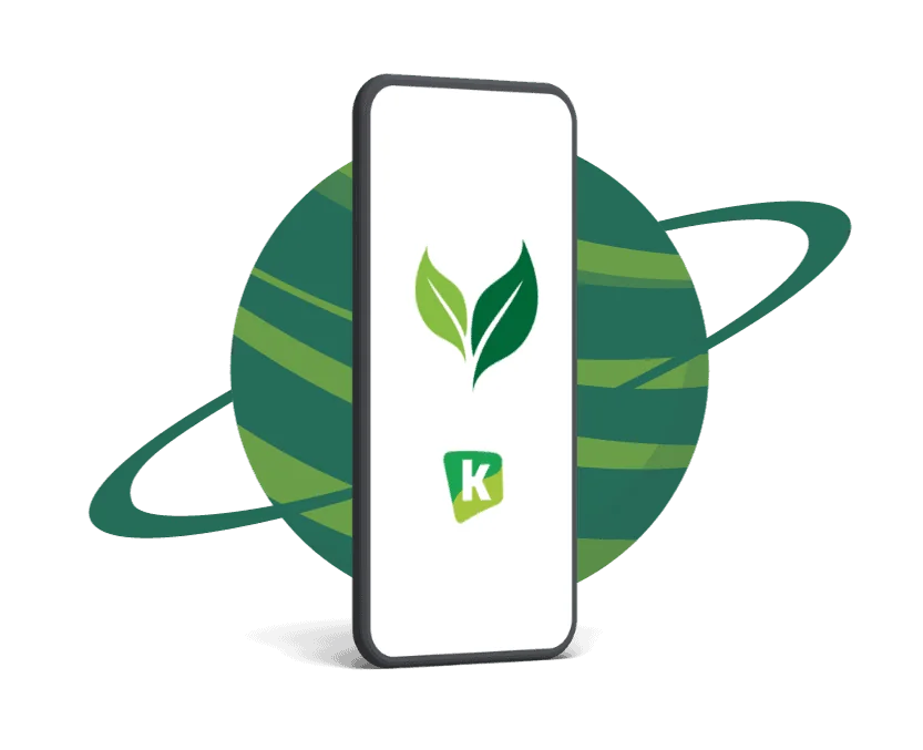 Smartphone with the Karma Metrix logo