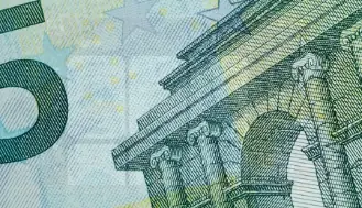 Close-up of a euro banknote